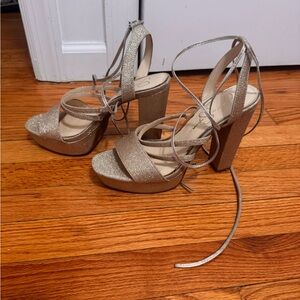 Elegant Gold Strappy Heels